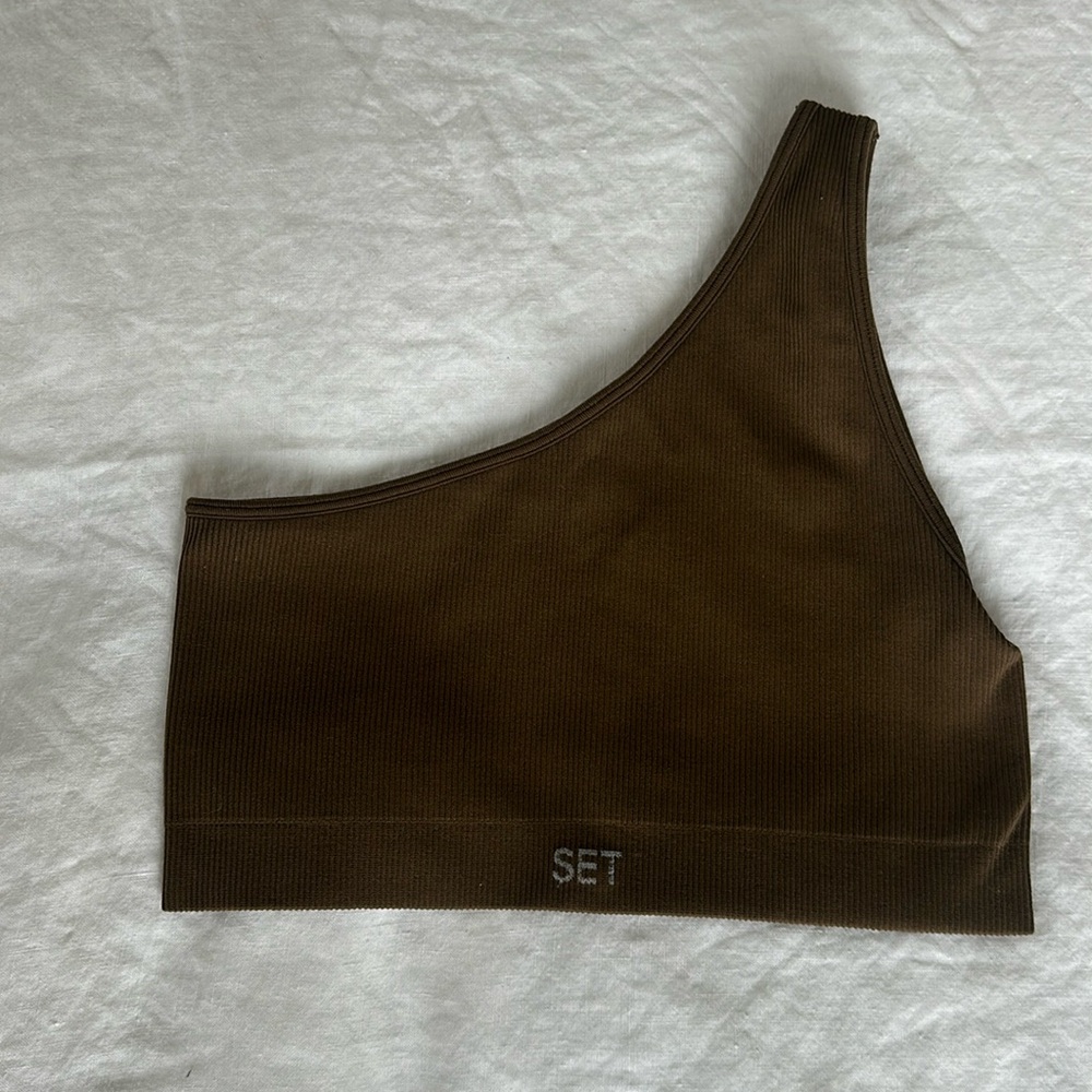 One-Shoulder Brown Top